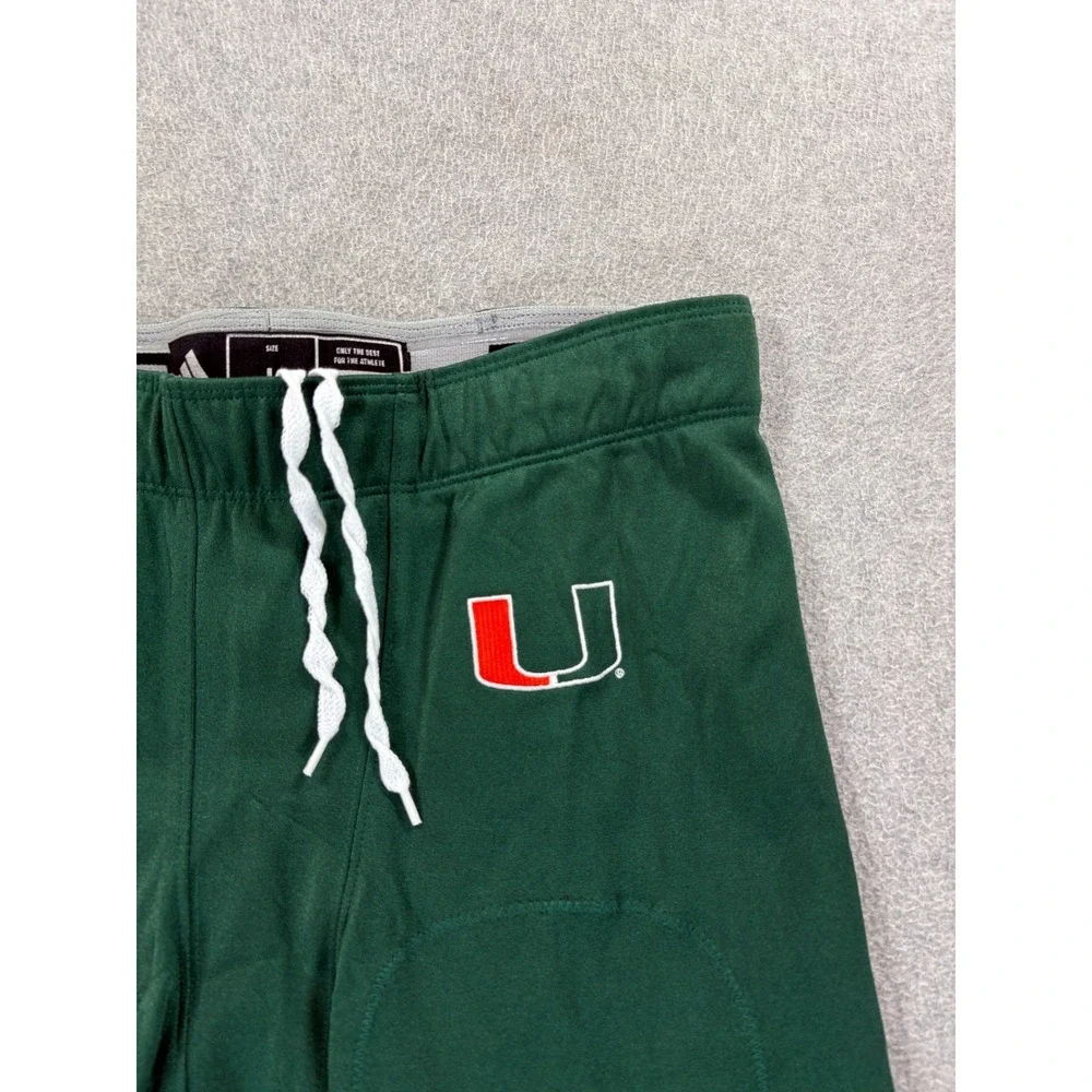 NWT Miami Hurricanes Adidas Stitched Gameday Football Pants (Men's Large)‎ Green